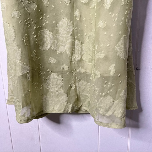 Hello Molly Rainbow Glow Midi Dress in Sage Green Lace Up Back Floral Size S - Picture 7 of 10